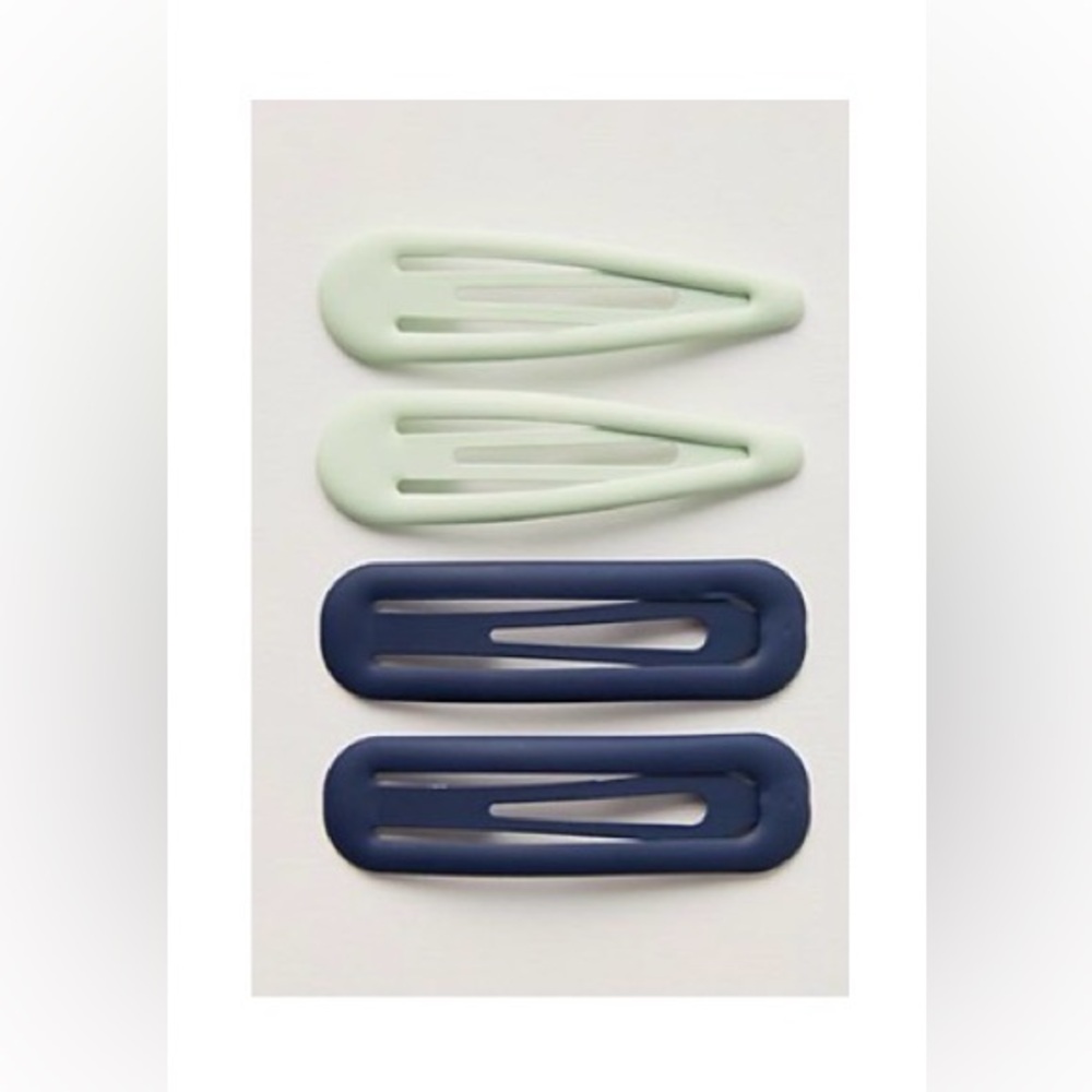 NWT Free People Take Care Hair Clip Pack Blue Indigo/Cactus